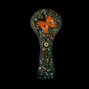 Handmade, glass blown Turkish stovetop cooking utensil holder